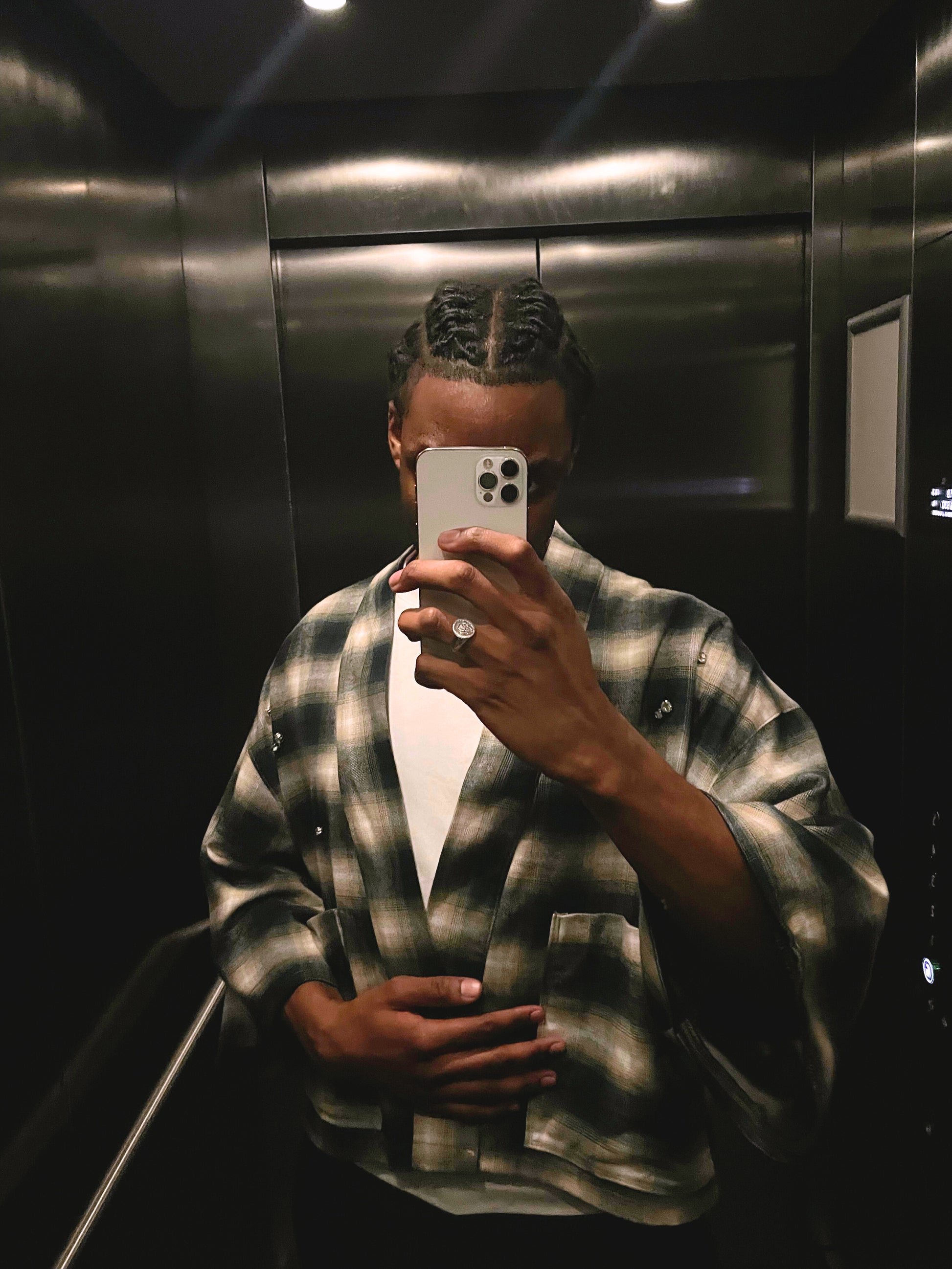 Embellished Flannel Kimono In Emerald Haze