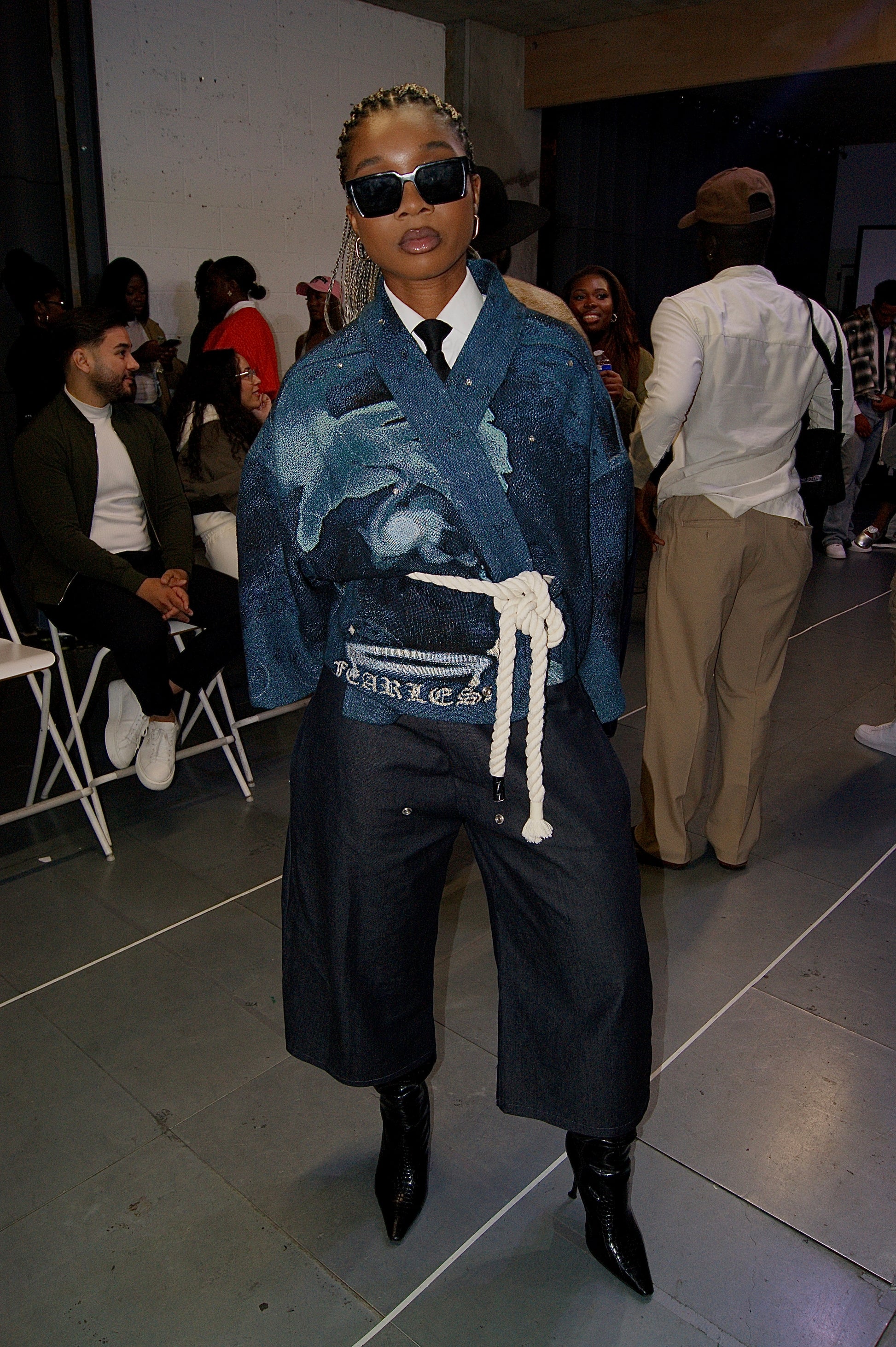 Embellished Tapestry Kimono - Ocean Blue